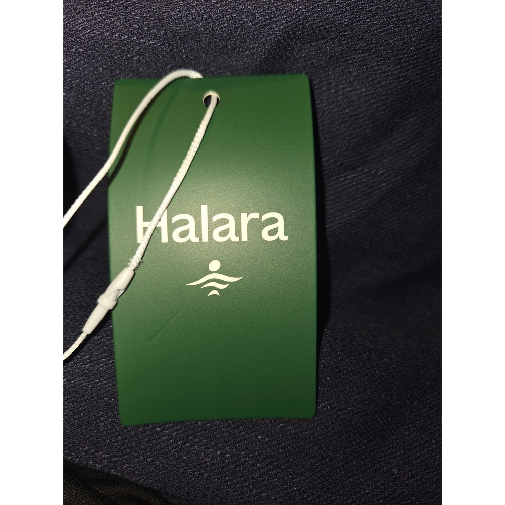 NWT Halara High Waisted Drawstring Pocket Wide Leg Casual Linen- Navy Medium - Picture 4 of 5